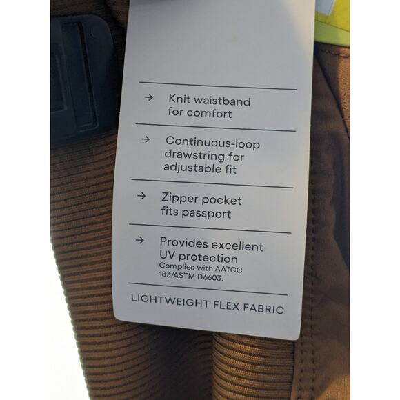 All in Motion Woven Shorts Knit Waist High Rise Stretch Toffee XXL Zipper Pocket - Picture 3 of 8